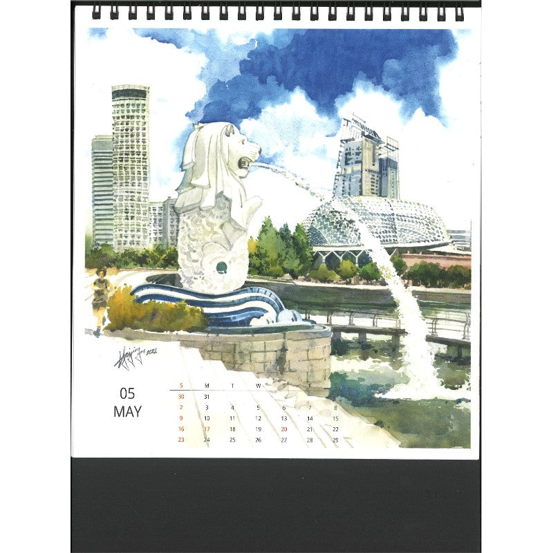 Desk Calendar - A Beautiful Palette: Singapore (13 Sheet) CDK7901 | Singapore Chinese Bookstore | Maha Yu Yi 友谊书斋