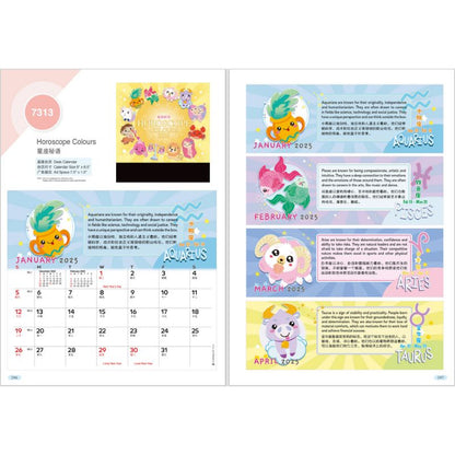 Desk Calendar 7313 - Horoscope Colours (7 Sheets)