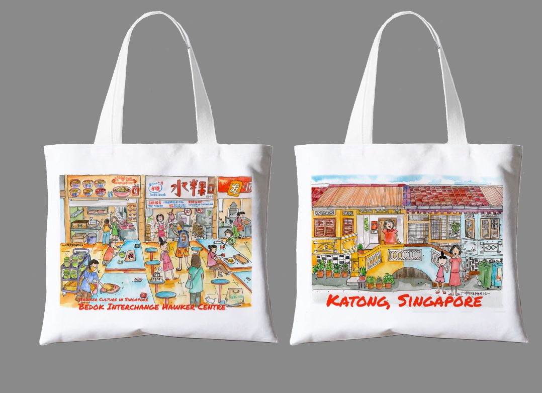 Ameimei Series - Tote Bag 啊妹妹新加坡购物袋 -Bedok Interchange Hawker Centre/Katong Singapore