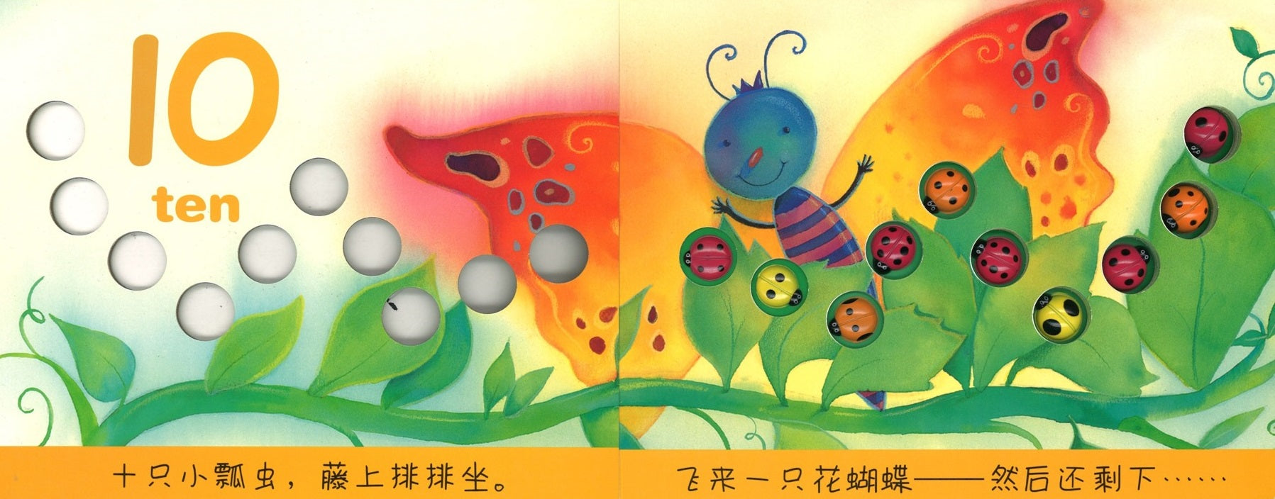 和我一起数瓢虫.认数字》 Ten Little Ladybugs 作者: （美）梅兰妮.格