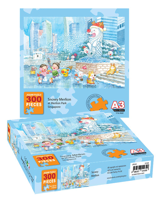 AG JIGSAW PUZZLE A3 300'S (JP3143AG) Snowy Merlion